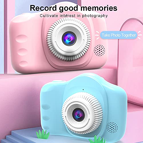 SLuB Cámara digital para niños HD Toy Camera Mini Selfie Cámara de 3.5 pulgadas 1080P HD Pantalla 32G TF Tarjeta USB Carga Adecuado para regalos de cumpleaños de niños (rosa)