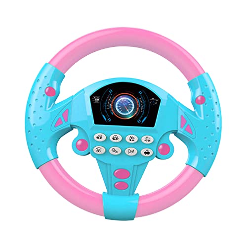 SM SunniMix Juguete del volante, controlador de conducción simulado de conducción simulada de coches, para cochecito - Rosado