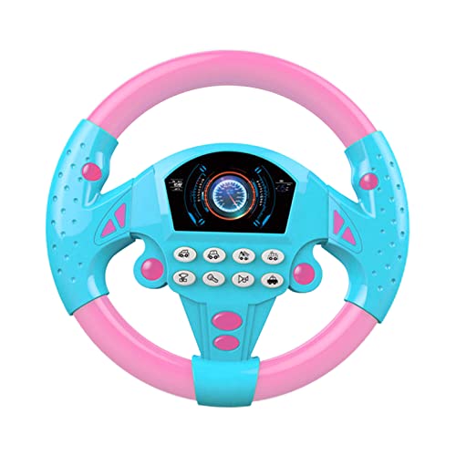 SM SunniMix Juguete del volante, controlador de conducción simulado de conducción simulada de coches, para cochecito - Rosado