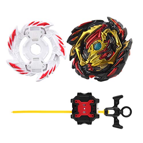 SM SunniMix Peonza de Combate con Lanzador, Conjuntos de Gyro Burst 4D Peonzas Spinning Top Lucha Maestro, Resistente, Duradeo, Seguro, Regalo para Niños