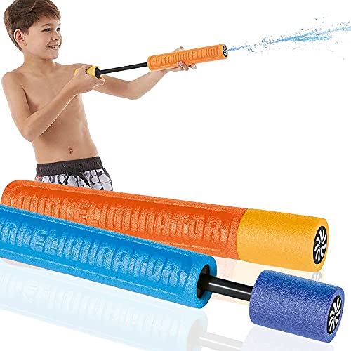 Smart Planet Juego de 2 pistolas de agua de espuma, eliminador, 33 cm, color azul y naranja