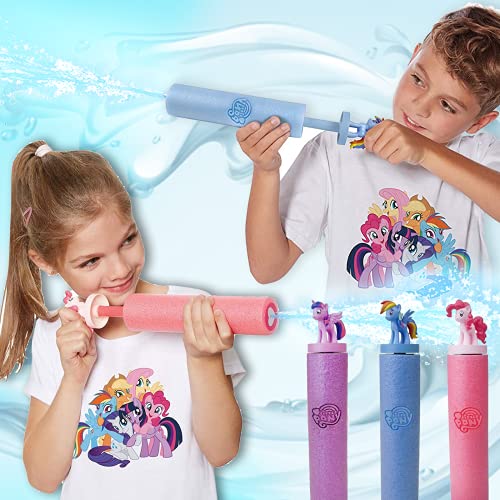 Smart Planet® My Little Pony - Juego de 3 pulverizadores de agua (26 cm, diámetro de 5 cm, alcance de 7 m, espuma)