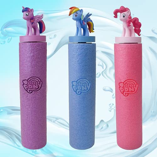 Smart Planet® My Little Pony - Juego de 3 pulverizadores de agua (26 cm, diámetro de 5 cm, alcance de 7 m, espuma)