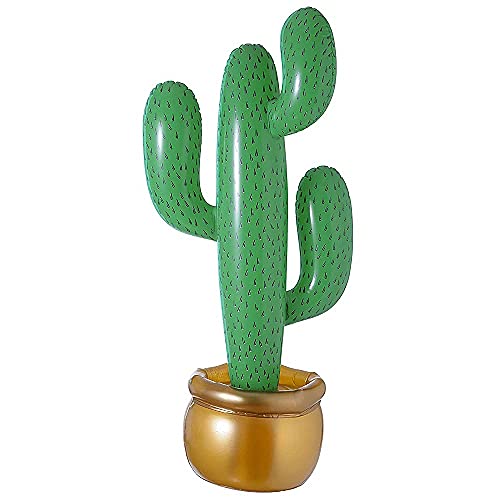 Smiffys-26362 Cactus, 90cm Aprox, Hinchable, Color Verde, No es Applicable (Smiffy'S 26362)