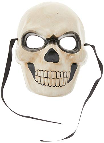 Smiffys-29664 Careta de Calavera, Blanca, Color, Applicable (Smiffy'S 29664)