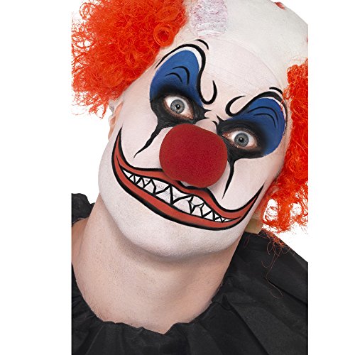 Smiffy'S 37805 Kit De Maquillaje De Payaso Con Pintura Para La Cara, Nariz, Lápices Y Esponja, Multicolor