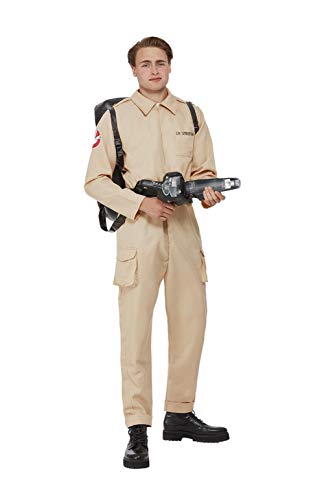 Smiffys Officially Licensed Ghostbusters Men's Costume Disfraz oficial de Cazafantasmas para hombre, color beige, XL-Size 46 Inch-48 Inch (52571XL)