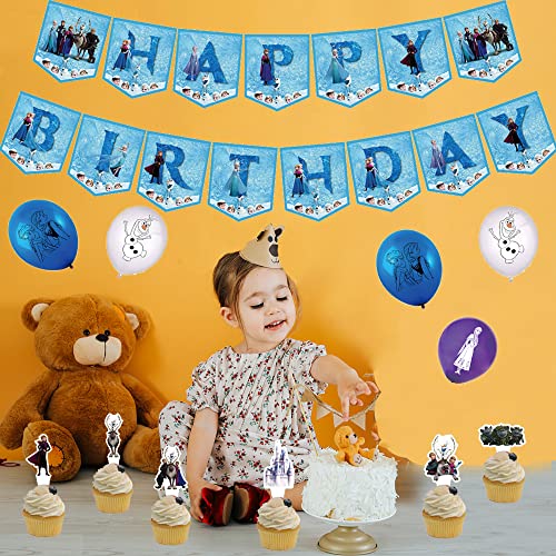 smileh Congelatas Cumpleaños Fiesta Decoración Globos Feliz Cumpleaños del Pancarta Decoración de Tartas para Niños Frozen Favor de Fiesta Temática