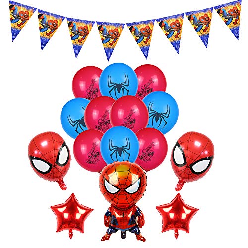 smileh Decoracion Cumpleaños Spiderman Globos Pancarta Globos de Papel de Spider Man para Niños Decoraciones de Fiesta Cumpleaños