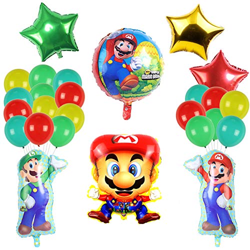 smileh Decoracion Cumpleaños Super Mario Globos Mario Aluminio Globo para niños Decoraciones de Fiesta Mario Bros