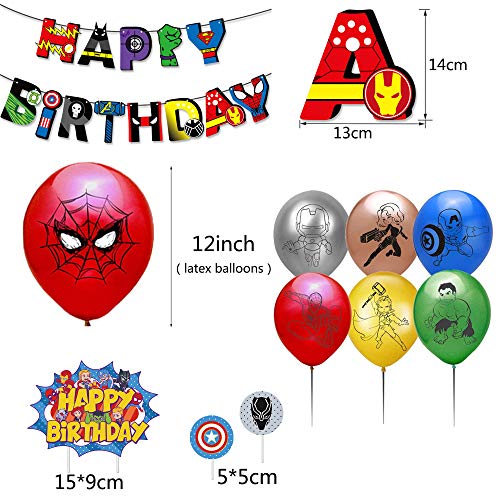 smileh Decoracion Cumpleaños Superheroes Globos de Superheroes Superhéroe Feliz Cumpleaños del Pancarta Superhéroes Cake Toppers