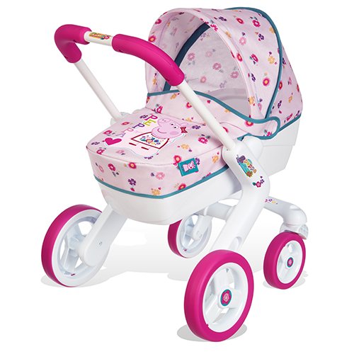 Smoby 251313 - Cochecito Pop Pram Peppa Pig, 53.5 x 37.5 x 46 cm