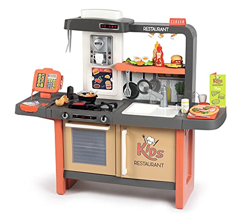 Smoby infantil Kids Restaurant con tres zonas diferenciadas, INlcuye 73 accesoruios, color (312304)