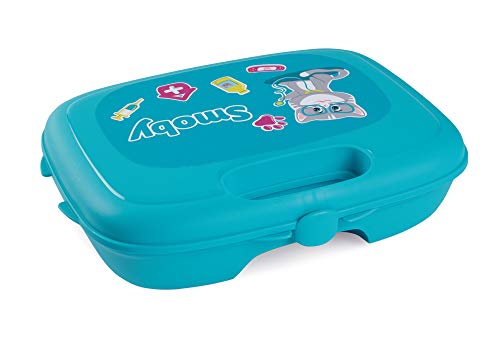 Smoby Maletín de Juego Veterinario 2 en 1 con Accesorios médicos y Caja de Transporte para Gatos, Incluye Gato de Tela, niños a Partir de 3 años, Color Turquesa/Verde. (7600340300)