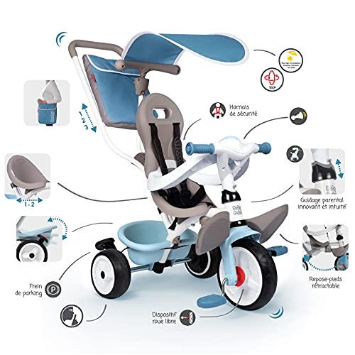 Smoby- Triciclo Baby Balade Azul (741400), Color