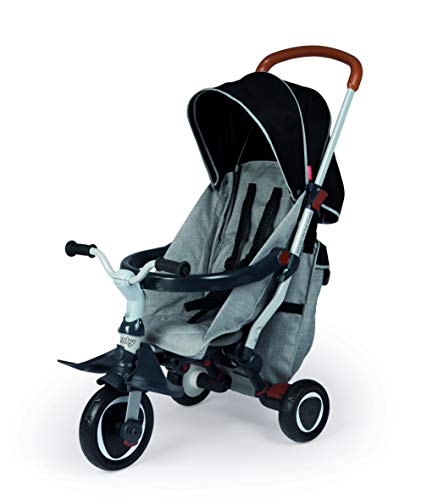 Smoby - Triciclo Robin Evolutivo y Plegable, Color Gris, para Niños a Partir de 6 Meses - 88,5 x 46,5 x 98,5 cm