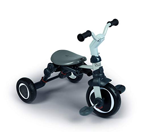 Smoby - Triciclo Robin Evolutivo y Plegable, Color Gris, para Niños a Partir de 6 Meses - 88,5 x 46,5 x 98,5 cm