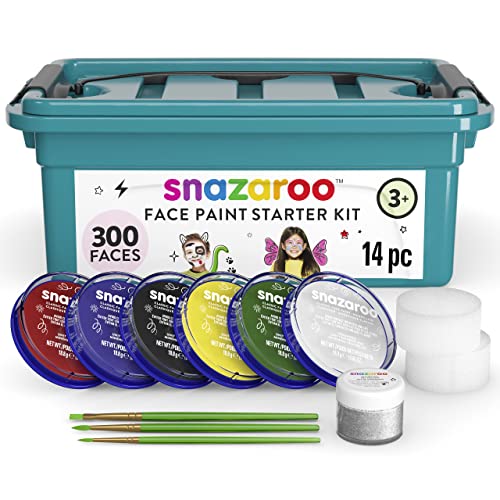 Snazaroo - Pintura facial y corporal, mini kit para principiantes, 14 piezas