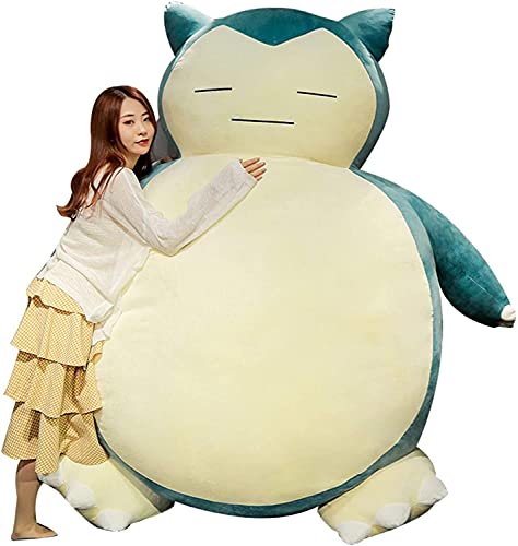 Snorlax - Funda de peluche gigante sin relleno Snorlax Snorlax, cojín relleno, cama de animales con cremallera, para amigas, cumpleaños, cama Snorlax (200 cm, cara normal)