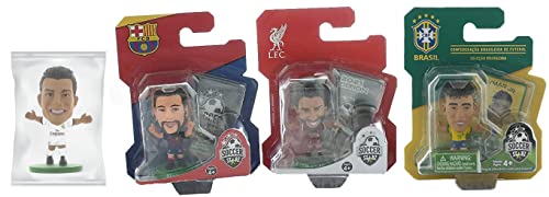 SoccerStarz - Los Mejores Jugadores del Mundo Paquete de 4 Jugadores (3 ampollas y 1 Jugador Suelto en una Caja)