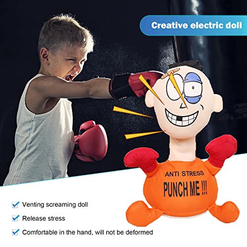 SoeHong Vent Screaming Doll, Juguetes de peluche eléctricos, Toching Punch Plush Vent Toy Me Doll, Juguete de ventilación de felpa suave de peluche antiestrés, Regalos para niño adulto, Sin batería