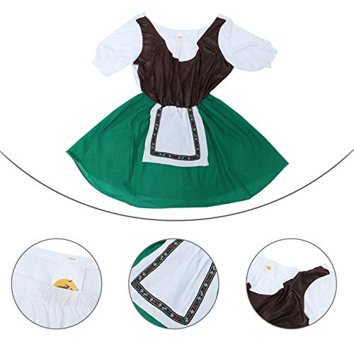 SOIMISS Vestido de Verano para Mujer Alemán Vestido de Carnaval Sexy Baviera Oktoberfest Disfraces para Niñas Cosplay Fiesta Vestido Corto de Lujo Regalos de Cumpleaños (Blanco Verde M)