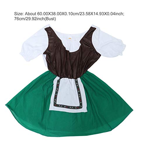 SOIMISS Vestido de Verano para Mujer Alemán Vestido de Carnaval Sexy Baviera Oktoberfest Disfraces para Niñas Cosplay Fiesta Vestido Corto de Lujo Regalos de Cumpleaños (Blanco Verde M)