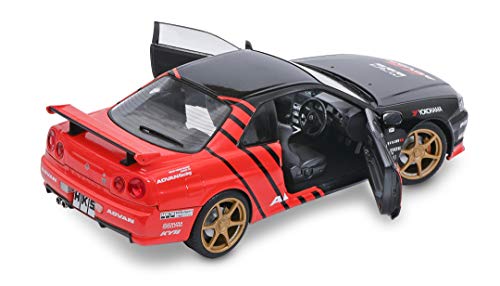 Solido Nissan R34 GTR 1999 - Coche de Modelo, cinc Fundido a presión, Escala 1:18, Color Negro