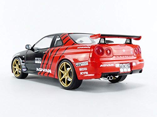 Solido Nissan R34 GTR 1999 - Coche de Modelo, cinc Fundido a presión, Escala 1:18, Color Negro