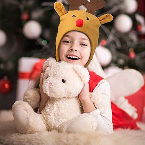 Sombrero de Navidad de Alce LANMOKGorro de Alce de Dibujos Animados con Largo Cordón Accesorios de Fiesta de Navidad para Decoración Tocado Regalos del Año Nuevo y Navidad para Niños