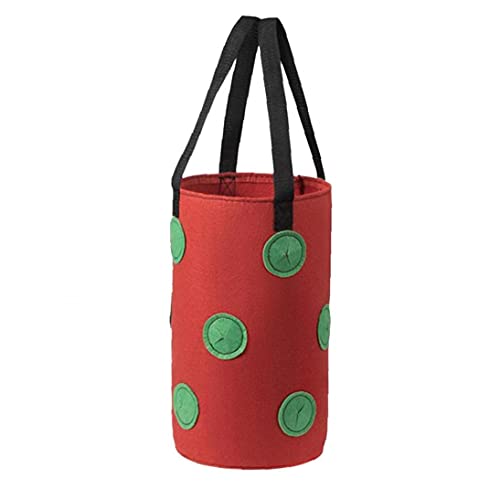 SouiWuzi Fresa Crecer Bolsa Bolso Colgante de la Planta de contenedores Transpirable Tejido 13 Agujeros con Asas para Flores de Las Frutas Rojas Verduras, hortalizas y Frutas de