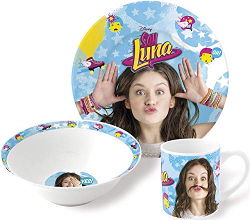 Soy Luna Estuche Regalo Set merienda Ceramica (Cuenco+Plato Postre+Taza) (STOR 46965)