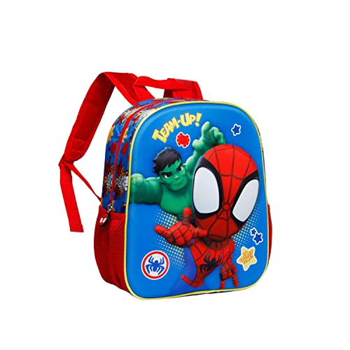 Spiderman Team-Mochila 3D Pequeña, Multicolor