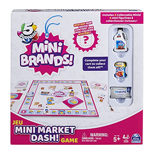 Spin Master Games Brands Market, for Kids Ages 5 and up Marcas Mini Mercado Dash Food Game, para familias y niños a Partir de 5 años (6062913)