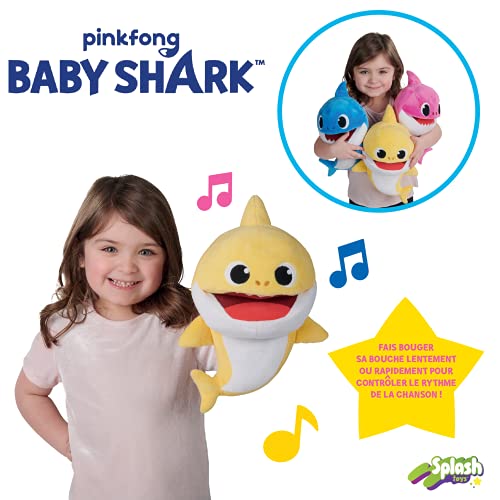 Splash Toys- Baby Shark - marioneta Musical de Peluche - Amarillo, Color (Splashtoys 31453A)