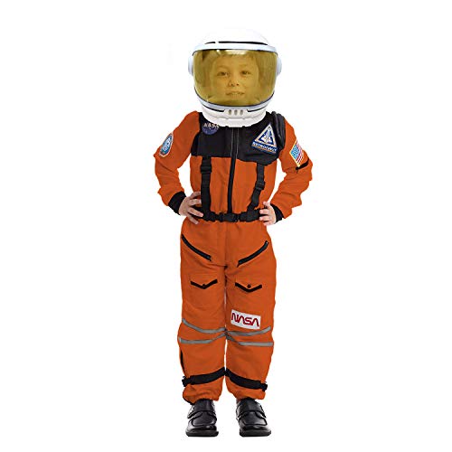 Spooktacular Creations Astronaut NASA Pilot Orange Costume Movable Space Visor Kids Helmet Halloween. (Large ( 10- 12 yrs))