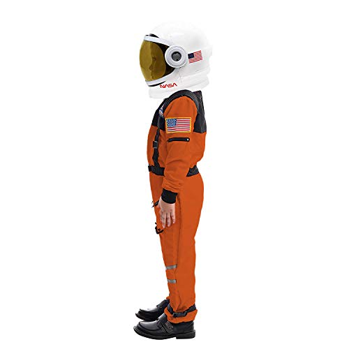 Spooktacular Creations Astronaut NASA Pilot Orange Costume Movable Space Visor Kids Helmet Halloween. (Large ( 10- 12 yrs))