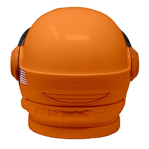 Spooktacular Creations Casco Astronauta Naranja con Visera Móvil para Juego de Rol, Disfraz de Astronauta, Regalo de Fiesta de Cumpleaños para Niños