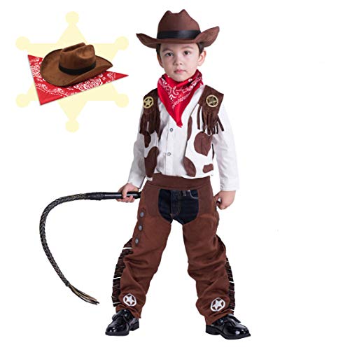 Spooktacular Creations Cowboy Costume Deluxe Set for Kids Halloween Party Dress Up,Role Play and Cosplay (Medium ( 8- 10 yrs))