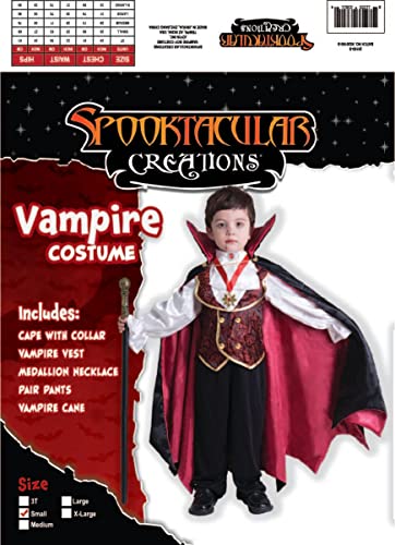 Spooktacular Creations Disfraz de Vampiro gótico de Lujo para niños, Regalos de Fiesta de Halloween, Vestir, Juego de rol y Cosplay (Rojo, Small)