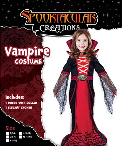 Spooktacular Creations Disfraz de Vampiro para Niñas Traje de Lujo Halloween Vampiro Victoriano Gótico (S)