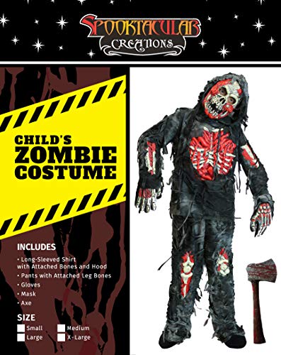 Spooktacular Creations - Disfraz de Zombi para niño con Hacha sangrienta (Medium, Black)