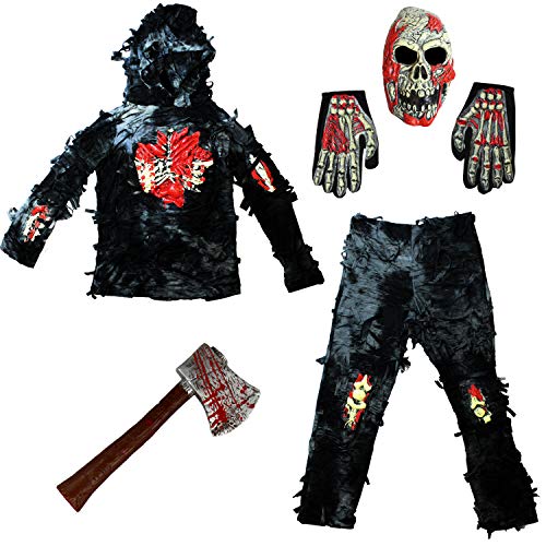 Spooktacular Creations - Disfraz de Zombi para niño con Hacha sangrienta (Medium, Black)