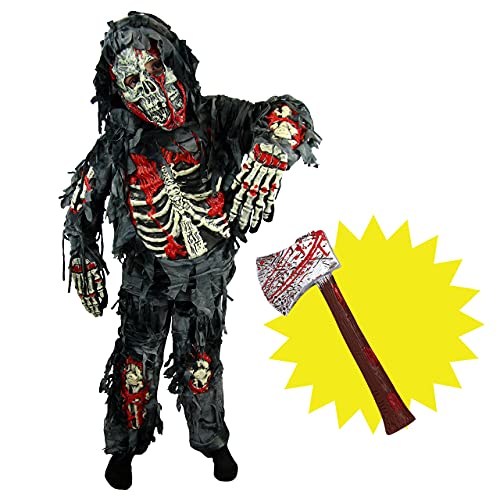 Spooktacular Creations - Disfraz de Zombi para niño con Hacha sangrienta (Medium, Black)