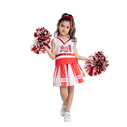 Spooktacular Creations High School Cheerleader Costume Child Cheerleading Girl Uniform Outfit (Large ( 10- 12 yrs))