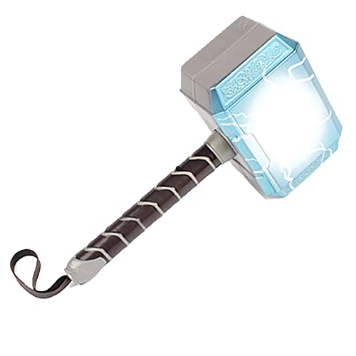 SPOTOR Thor Hammer Accesorios De SuperhéRoe PVC Martillo De Thor con LED Luz Y Sonido Coleccionistas Cosplay Disfraz de Arma Vengadores 28cm Juguetes Interactivos para Padres E Hijos