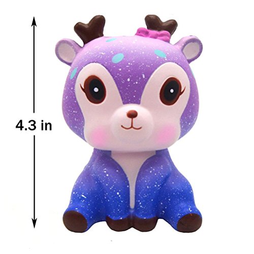 squishys Kawaii Ciervo, Galaxia Kawaii Deer Squishies Lento Creciente Crema perfumada Squishy Squeeze Toys, Regalo de los niños, Juguete de la descompresión