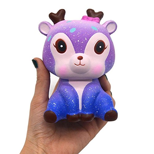 squishys Kawaii Ciervo, Galaxia Kawaii Deer Squishies Lento Creciente Crema perfumada Squishy Squeeze Toys, Regalo de los niños, Juguete de la descompresión