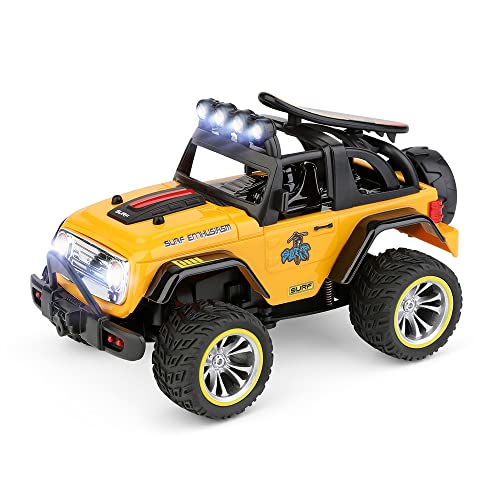 SSBH Coche de Control Remoto a Escala 1/32 con Luces, Mini camión de Escalada para vehículo Todoterreno RC de 2,4 GHz, Coche de Juguete eléctrico Recargable, Neumáticos TPR