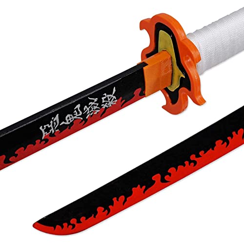 SSNG Demon Slayer Blade Cos Espada De Madera,Katana Demon Slayer Rengoku Kyoujurou,Espada rol De Anime Hecha A Mano,Espada De Textura De Anime,ColeccióN,76cm (Color : Knife Holder Set)